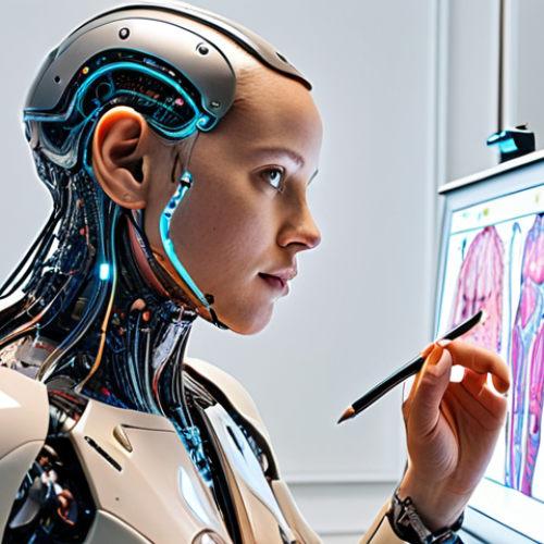 Home 4 **
> An artist collaborating with an AI assistant, brainstorming creative ideas, showcasing AI as a tool to enhance human creativity in a bright, modern studio.
**
