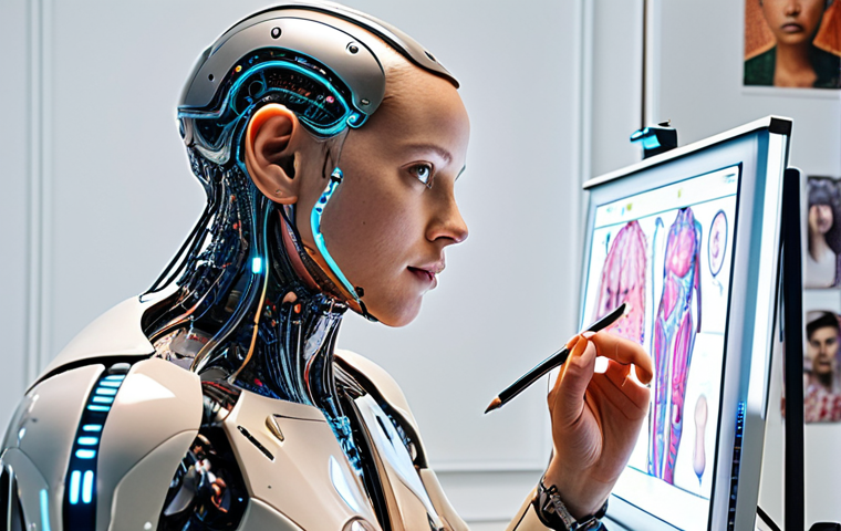 **
> An artist collaborating with an AI assistant, brainstorming creative ideas, showcasing AI as a tool to enhance human creativity in a bright, modern studio.
**